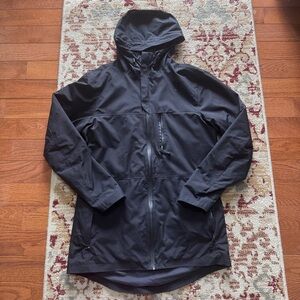Gymshark Men’s Black Hooded Full Zip Rain Jacket Coat Size Medium